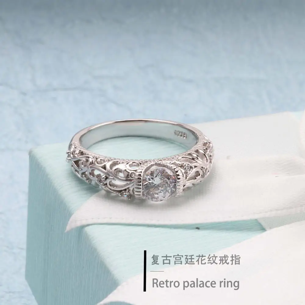 Ms TIFF sterling silver European and American classic retro pattern set zircon marriage engagement ring jewelry gifts
Ms TIFF sterling silver European and American classic retro pattern set zircon marriage engagement ring jewelry gifts