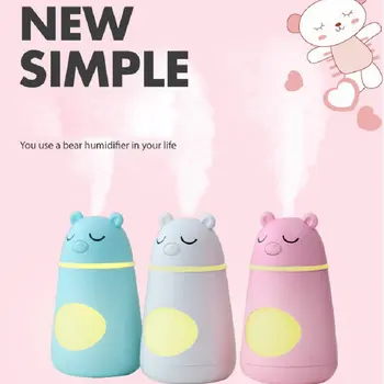 Cute Mini Bear Shape USB Humidifier Air Diffuser Purifier Atomizer LED Lamp Cartoon Humidifier For Home Bedroom
Cute Mini Bear Shape USB Humidifier Air Diffuser Purifier Atomizer LED Lamp Cartoon Humidifier For Home Bedroom