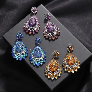 Ztech Purple/Blue/Orange Rhinestone Full Crystal Dangle Earrings Jewelry Bohemia Girl's Party Big Statement Earrings Accessories
Ztech Purple/Blue/Orange Rhinestone Full Crystal Dangle Earrings Jewelry Bohemia Girl's Party Big Statement Earrings Accessories