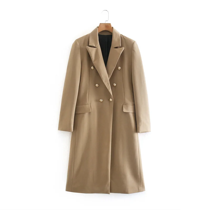 Waliicorners Long Sleeve Lapel Pockets Winter Female Outerwear Warm Chic Tops Vintage Double Breasted Jacket Coat 8 Hc28c3b7e3b5142f7b1af3a4beff457b7v