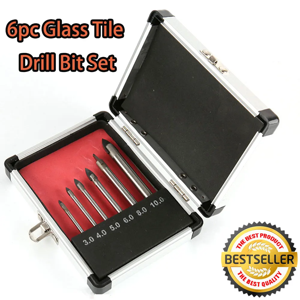 6Pc Glass Tile Hole Drill Bit Round Shank Triangle Drill Set for Brittle &Hard Materials Centering Drilling 3-10mm Hole
6Pc Glass Tile Hole Drill Bit Round Shank Triangle Drill Set for Brittle &Hard Materials Centering Drilling 3-10mm Hole