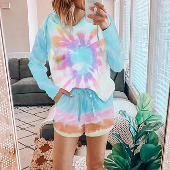 2020 Colorblock lounge wear sleepwear fashion summer two pieces set hooded pajamas for women loose home clothes suit nightwear
2020 Colorblock lounge wear sleepwear fashion summer two pieces set hooded pajamas for women loose home clothes suit nightwear