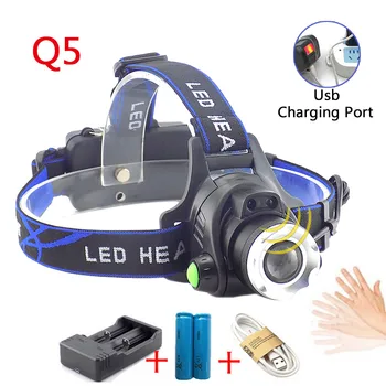 LED USB Rechargeable Sensor Q5 Headlamp Headlight Waterproof Flashlight Torch Lantern Light 18650 battery Zoomable Head Lamp
LED USB Rechargeable Sensor Q5 Headlamp Headlight Waterproof Flashlight Torch Lantern Light 18650 battery Zoomable Head Lamp