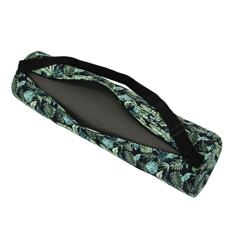 19*69cm Fashion Canvas Sports Yoga Mat Storage Shoulder Bag Flower Printing Fitness Bag Messenger Bag Cylinder Yoga Bag 19*69cm Fashion Canvas Sports Yoga Mat Storage Shoulder Bag Flower Printing Fitness Bag Messenger Bag Cylinder Yoga Bag