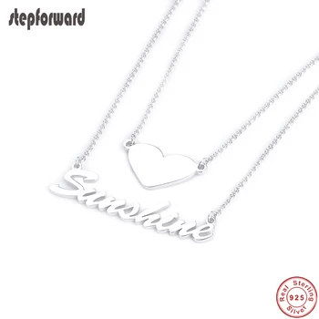 STEP FORWARD Personalized Name Necklace 925 Sterling Silver Heart Shape Customized Name Jewelry Gift Women Nameplate Necklaces 
STEP FORWARD Personalized Name Necklace 925 Sterling Silver Heart Shape Customized Name Jewelry Gift Women Nameplate Necklaces