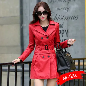 Hot 2020 Autumn New Women Long Leather Jacket Slim Plus Size Bow Belt Motorcycle PU Leather Long Jacket Coat Leather femme
Hot 2020 Autumn New Women Long Leather Jacket Slim Plus Size Bow Belt Motorcycle PU Leather Long Jacket Coat Leather femme