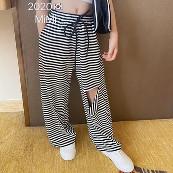 Girls wide-leg pants 2020 summer new striped ripped pants fashion foreign mopping pants
Girls wide-leg pants 2020 summer new striped ripped pants fashion foreign mopping pants