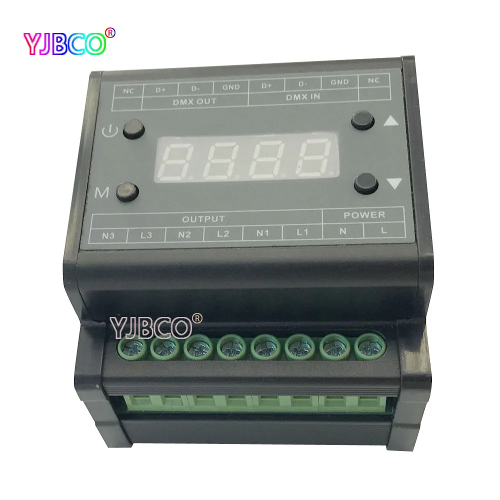 

High voltage DMX triac led dimmer brightness controller DMX302 AC90V-240V 50Hz/60Hz Output 3channels 1A/CH for led panel light