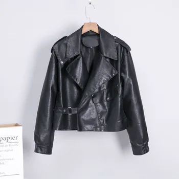 Autumn Winter Black PU Leather Jacket Women Oversize Epaulet Regular Turn-down Collar Casual Faux Leather Coat Motorcycle
Autumn Winter Black PU Leather Jacket Women Oversize Epaulet Regular Turn-down Collar Casual Faux Leather Coat Motorcycle