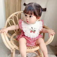 Infant Girl Romper Baby Plaid Rompers Cherry Embroidery Jumpsuit Newborn 1st Birthday Baptism Boutique Clothing 2021 Summer
Infant Girl Romper Baby Plaid Rompers Cherry Embroidery Jumpsuit Newborn 1st Birthday Baptism Boutique Clothing 2021 Summer