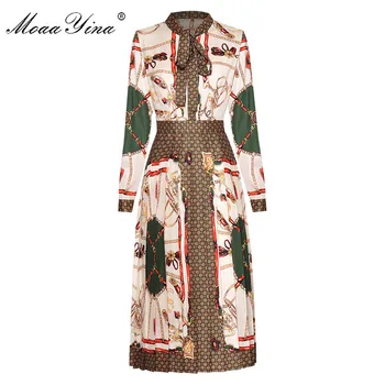 MoaaYina Fashion Designer dress Spring Autumn Women's Dress Long sleeve Vintage Print Pleated Dresses
MoaaYina Fashion Designer dress Spring Autumn Women's Dress Long sleeve Vintage Print Pleated Dresses