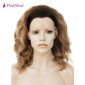 Pinkshow Short Wigs For Women Brown Deep Wave Synthetic Lace Front Wig Dark Root Heat Resistant Fiber Glueless Daily Wig
Pinkshow Short Wigs For Women Brown Deep Wave Synthetic Lace Front Wig Dark Root Heat Resistant Fiber Glueless Daily Wig