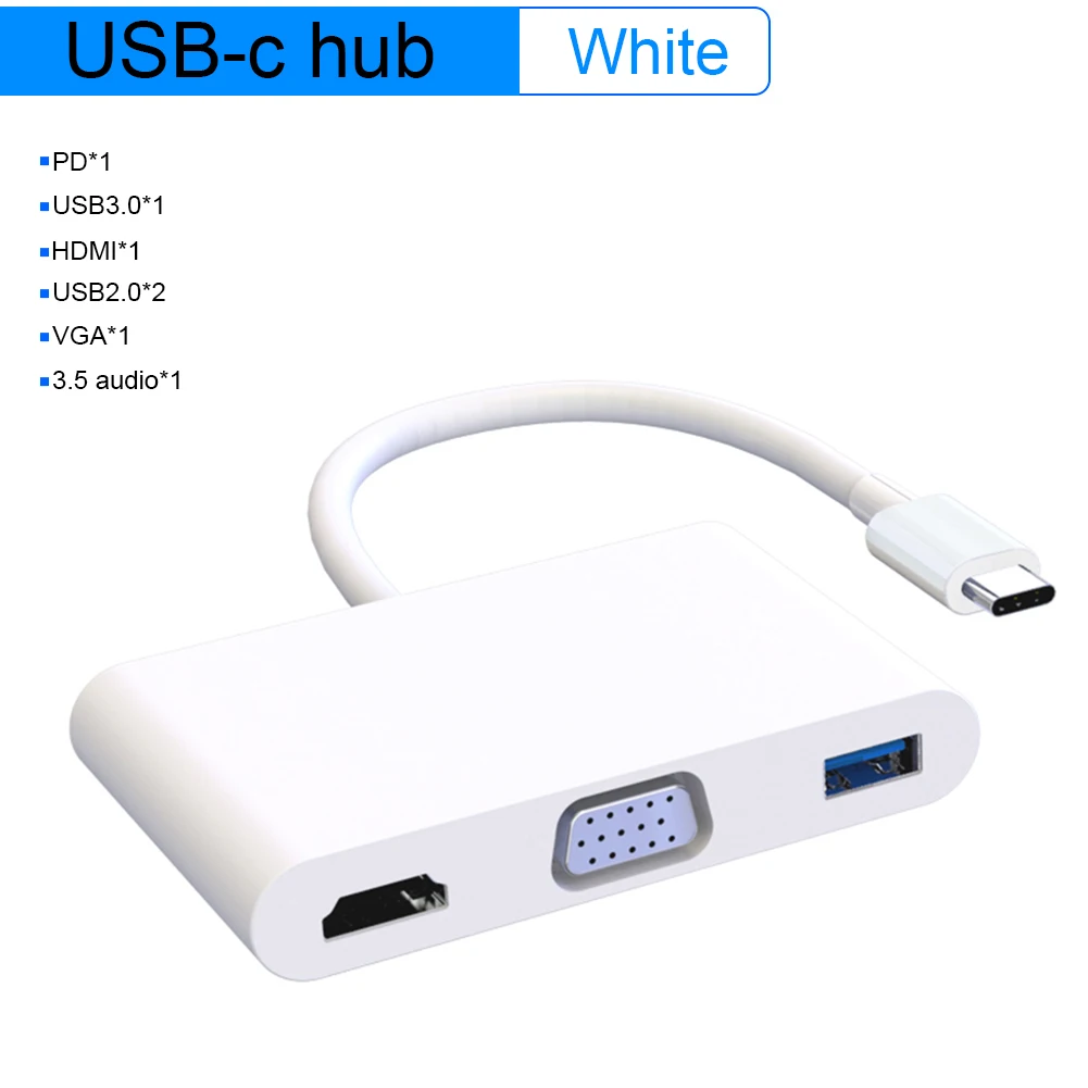 7 in 1 USB Type C HUB with HDMI VGA PD Charger USB-C Hub for HUAWEI MateBook Laptop Notebook Accessories
7 in 1 USB Type C HUB with HDMI VGA PD Charger USB-C Hub for HUAWEI MateBook Laptop Notebook Accessories