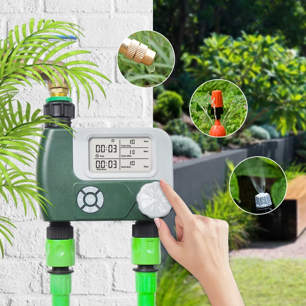 Garden Watering Timer Automatic LCD Display Timing Waterer Waterproof Sprinkler Nozzle System Outdoor Irrigation Timer
Garden Watering Timer Automatic LCD Display Timing Waterer Waterproof Sprinkler Nozzle System Outdoor Irrigation Timer