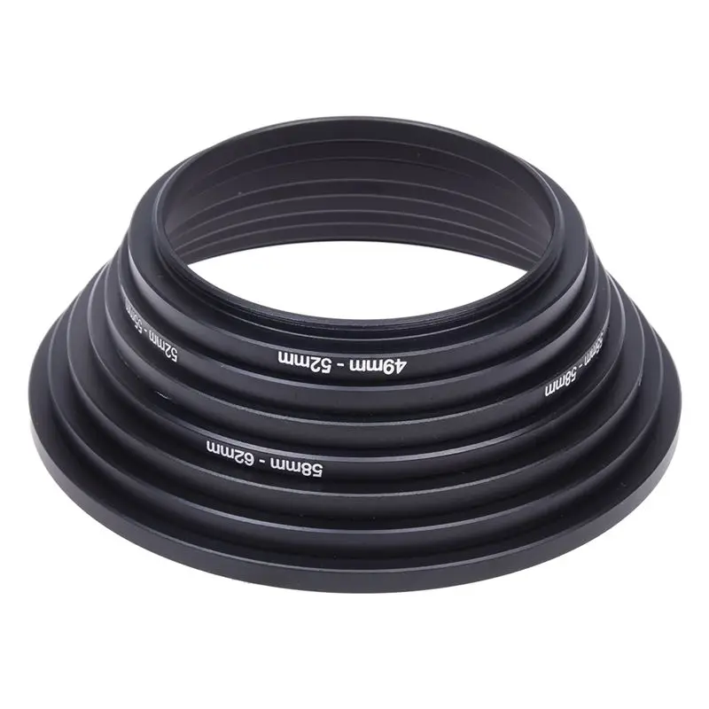 49mm 52mm 55mm 58mm 62mm 67mm 72mm 77mm Metal Camera Lens Filter Stepping Step up Rings Lens Hood Adapter Mount Set
49mm 52mm 55mm 58mm 62mm 67mm 72mm 77mm Metal Camera Lens Filter Stepping Step up Rings Lens Hood Adapter Mount Set
