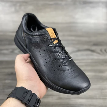 New Men Leather Golf Trainers Shoes Black Anti Slip Golfing Sneakers Male Size 39-44 Comfortable Waterproof Walking Footwear 
New Men Leather Golf Trainers Shoes Black Anti Slip Golfing Sneakers Male Size 39-44 Comfortable Waterproof Walking Footwear