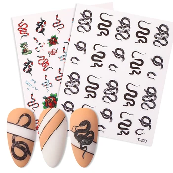 Black Colorful Snake Designs 3D Nail Stickers Sexy Geometric Lepard Nail Decals DIY Nail Art Decorarion
Black Colorful Snake Designs 3D Nail Stickers Sexy Geometric Lepard Nail Decals DIY Nail Art Decorarion