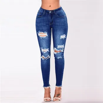 Fashion Womens Jeans Ripped Denim Female Mid Waist Button Zipper Stretch Hole Slim Plus Size Jeans Sexy Pencil Pants E17
Fashion Womens Jeans Ripped Denim Female Mid Waist Button Zipper Stretch Hole Slim Plus Size Jeans Sexy Pencil Pants E17
