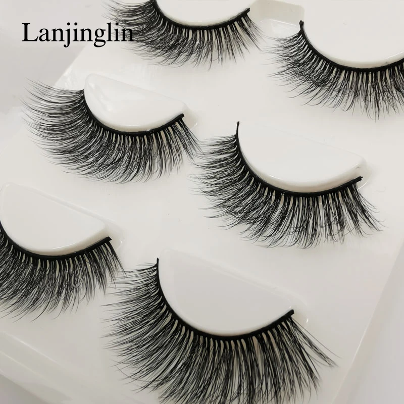 Faux Cils 3 Pairs False Eyelashes Soft Natural Long Wispy Fluffy 3D Mink Lashes Handmade Makeup Tool Extension Fake Eye Lashes 50 Hc2a4b325157240bbafdc8440e5465e78H