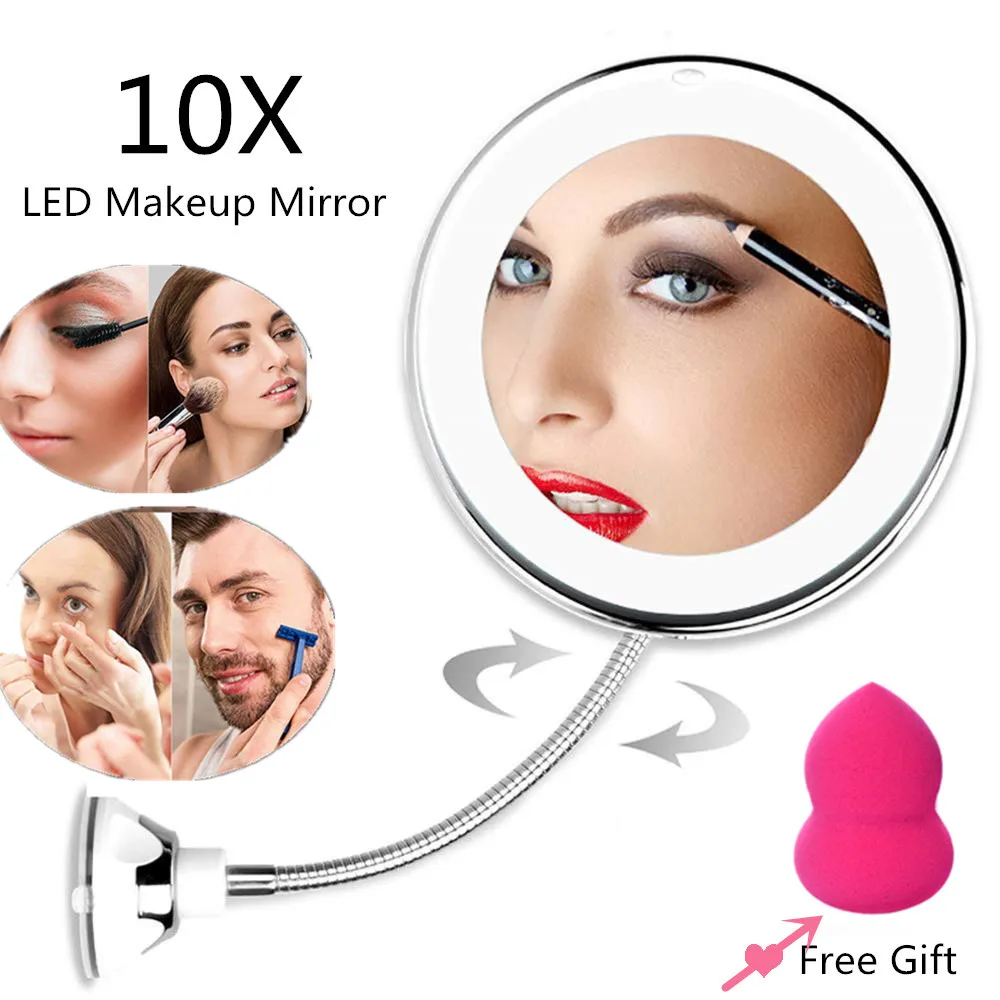 10X Magnifying Makeup Mirror with LED Light Vanity Mirror 360 Degree Rotation My Flexible Mirror Folding Mirror Makeup Tools
10X Magnifying Makeup Mirror with LED Light Vanity Mirror 360 Degree Rotation My Flexible Mirror Folding Mirror Makeup Tools