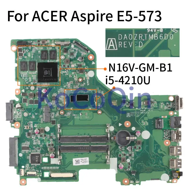 For ACER Aspire E5-573 E5-573G I5-4210U Notebook Mainboard DA0ZRTMB6D0 SR1EF N16V-GM-B1 Laptop Motherboard DDR3
For ACER Aspire E5-573 E5-573G I5-4210U Notebook Mainboard DA0ZRTMB6D0 SR1EF N16V-GM-B1 Laptop Motherboard DDR3