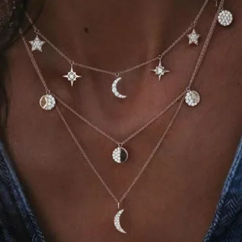 Europe And America Jane-Style Fashion Popular New Style Hot Selling New Style Multilayer Diamond Set Star Wafer Necklace
Europe And America Jane-Style Fashion Popular New Style Hot Selling New Style Multilayer Diamond Set Star Wafer Necklace