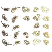 1 シート高品質のスパ孔雀の羽画像黄金色ネイルアート装飾ツール(China)