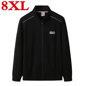 8XL 7XL 6XL new high quality Plus Size Spring and Autumn Stand-up collar jacket Men Thin Bomber Jacket Men Wind Breaker Jacket