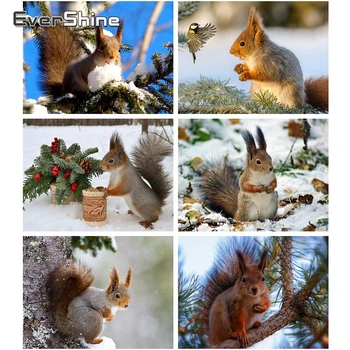 Evershine Diamond Painting Animals Squirrel Full Square Diamond Embroidery Landscape Winter Cross Stitch Kit Home Decoration 
Evershine Diamond Painting Animals Squirrel Full Square Diamond Embroidery Landscape Winter Cross Stitch Kit Home Decoration