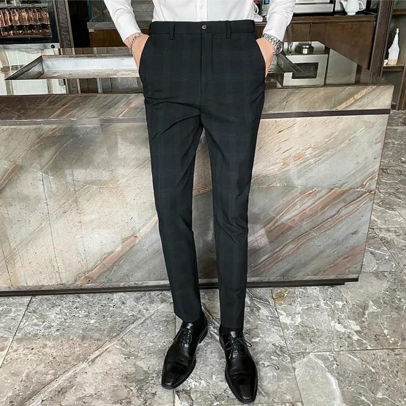 2021 деловые брюки для мужчин офисные социальные мужские костюмы повседневные