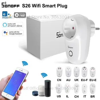 SONOFF S26 WiFi Power Socket US/UK/CN/AU/EU/IL/CH/IT/BR Smart Sockets Wireless Switch APP Remote Control Plug For Smart Home 
SONOFF S26 WiFi Power Socket US/UK/CN/AU/EU/IL/CH/IT/BR Smart Sockets Wireless Switch APP Remote Control Plug For Smart Home