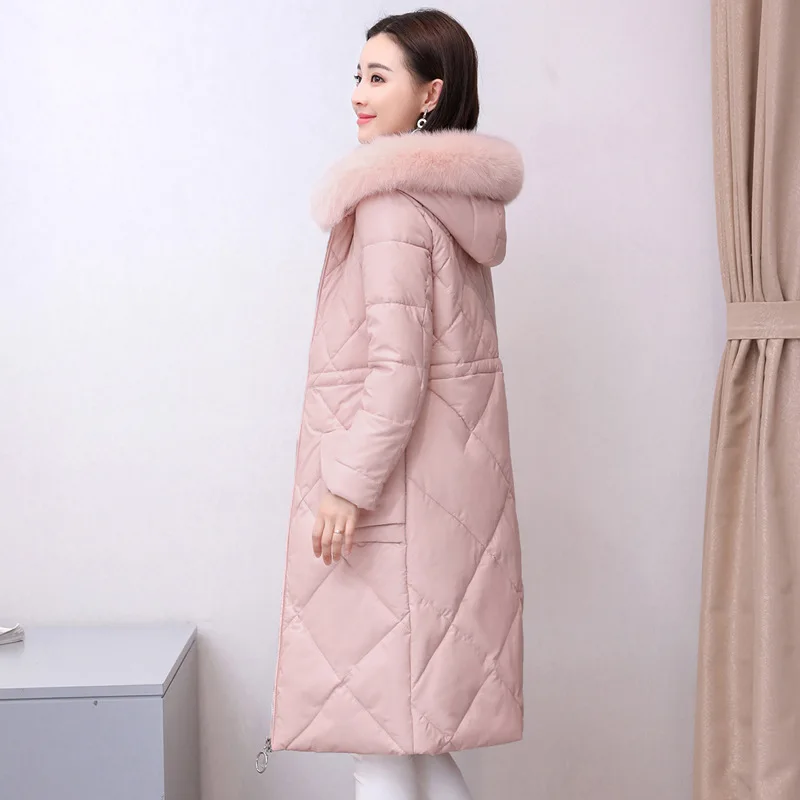 

Photo Shoot Cotton-padded Clothes Women's Medium-length 2019 New Style Really Fox Fur Collar down Jacket Cotton-padded Clothes W