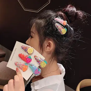 5pcs Fruit Cartoon Sequin Hair Clip Electroplating Technology of Alloy Sparkle Korean Cute Candy Color Women BB Hairpins
5pcs Fruit Cartoon Sequin Hair Clip Electroplating Technology of Alloy Sparkle Korean Cute Candy Color Women BB Hairpins