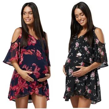 Maternity Dress New Digital Print V-neck Off-the-shoulder Short-sleeved Loose Mid-sleeved Maternity Dresses for Photo Shoot
Maternity Dress New Digital Print V-neck Off-the-shoulder Short-sleeved Loose Mid-sleeved Maternity Dresses for Photo Shoot