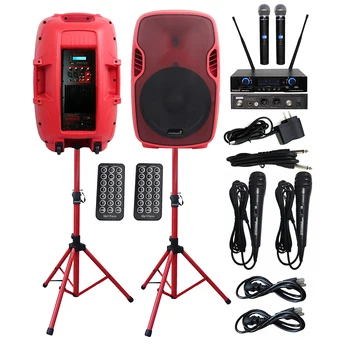 STARAUDIO Pair 3500W 15 Inch Powered Audio PA DJ KTV Active Speakers Stage Stands 2CH UHF Wireless Handheld Mic System SSRM-15
STARAUDIO Pair 3500W 15 Inch Powered Audio PA DJ KTV Active Speakers Stage Stands 2CH UHF Wireless Handheld Mic System SSRM-15