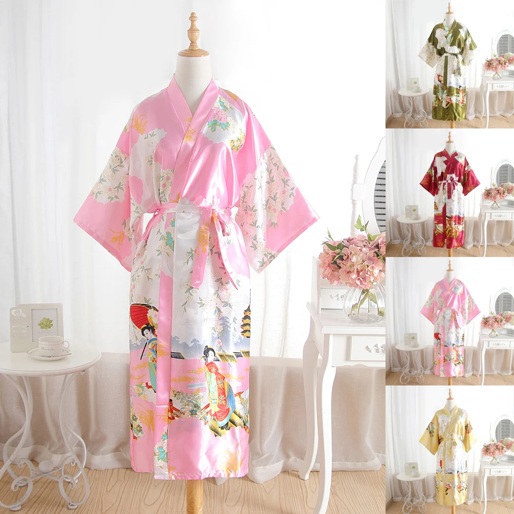 Women Long Satin Bathrobe Bridal Wedding Bride Bridesmaid Kimono Gown Robes Fashion Flower Print Summer Silk SatinSexy Bathrobe
Women Long Satin Bathrobe Bridal Wedding Bride Bridesmaid Kimono Gown Robes Fashion Flower Print Summer Silk SatinSexy Bathrobe