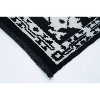228x313 Cm Black Handmade Moroccan Rug-7x10 Ft 
228x313 Cm Black Handmade Moroccan Rug-7x10 Ft