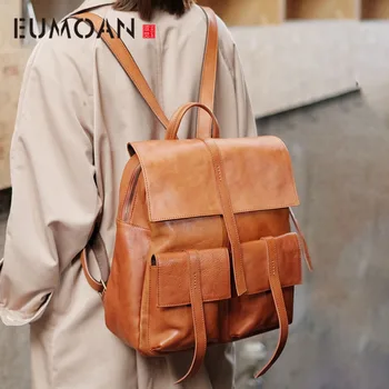 EUMOAN Vintage travel bi-shoulder bag, female leather super-large capacity backpack, handmade head-layer leather college style b
EUMOAN Vintage travel bi-shoulder bag, female leather super-large capacity backpack, handmade head-layer leather college style b