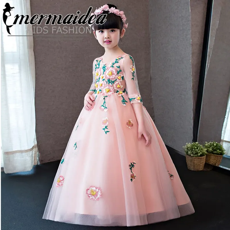 European Fashion Luxury Girls Kids Flowers Princess Dress For Party Children Sweet Birthday Wedding Party Costume Long Dresses
European Fashion Luxury Girls Kids Flowers Princess Dress For Party Children Sweet Birthday Wedding Party Costume Long Dresses