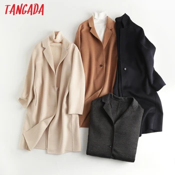 Tangada Women Wool Long Coats With Button Long sleeves 2020 Autumn Winter Office Lady Overcoat High Quality 2E14
Tangada Women Wool Long Coats With Button Long sleeves 2020 Autumn Winter Office Lady Overcoat High Quality 2E14