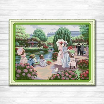 The Women Outing Beautiful backyard garden 11CT printed on canvas DMC 14CT Cross Stitch kit needlework embroider Sets Home Decor
The Women Outing Beautiful backyard garden 11CT printed on canvas DMC 14CT Cross Stitch kit needlework embroider Sets Home Decor