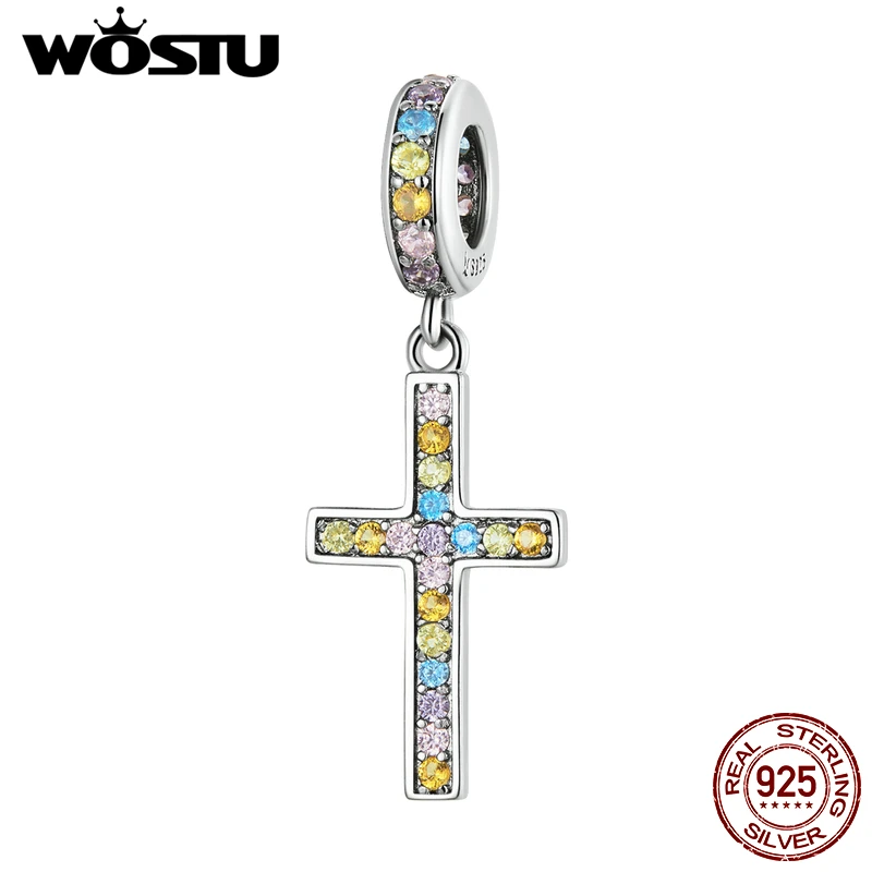 WOSTU 925 Sterling Silver Beads Fit Charm Cross Pendent Fits European Women Charm Bracelet Necklaces DIY Jewelry Making
WOSTU 925 Sterling Silver Beads Fit Charm Cross Pendent Fits European Women Charm Bracelet Necklaces DIY Jewelry Making