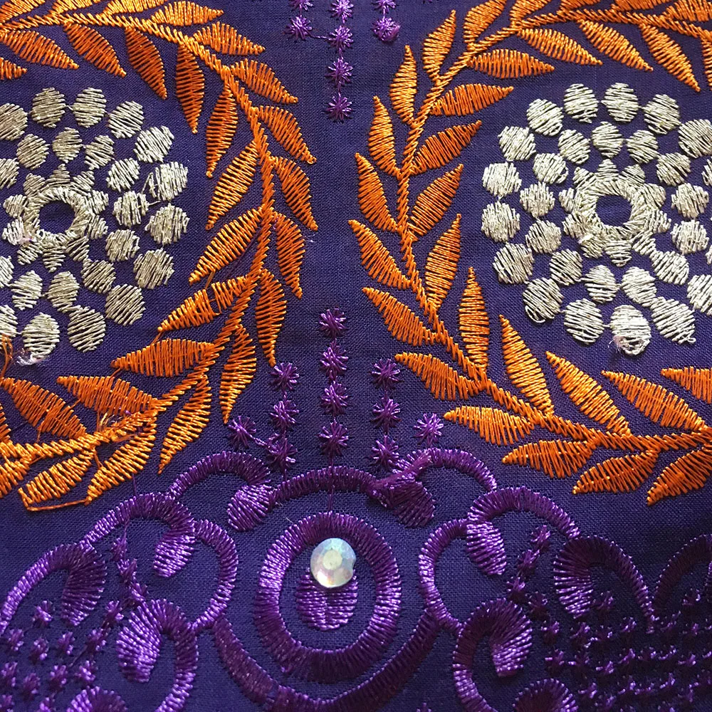 purple cotton lace fabric