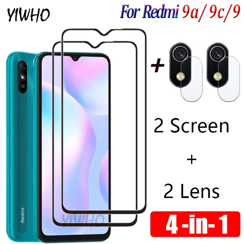 Закаленное стекло 4 в 1 для объектива камеры Xiaomi Redmi 9a 9c Note 9 S Pro Max | Мобильные