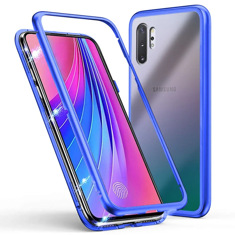 Магнитный адсорбционный чехол для Samsung Galaxy Note 10 Pro + Plus с металлической рамкой