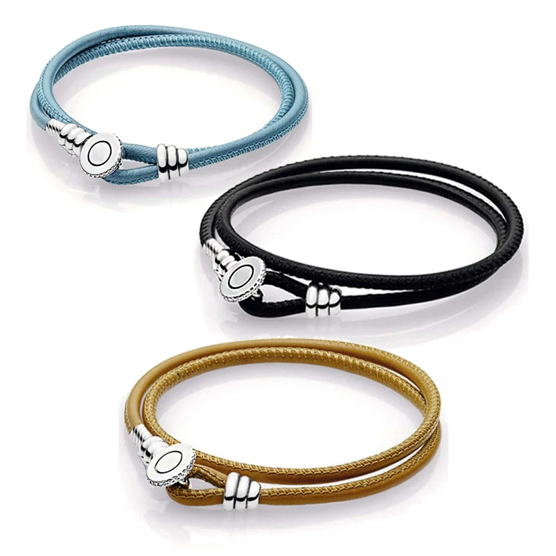 Genuine Leather Moments Black Double Leather Bracelet With Pans Button Clasp for Women DIY Bead Charm Bangles Jewelry Gift
Genuine Leather Moments Black Double Leather Bracelet With Pans Button Clasp for Women DIY Bead Charm Bangles Jewelry Gift
