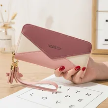 Women Wallets Pu Leather Long Envelope Tassel Wristband Female Color Contrast Phone Bag Coin Purses Ladies Multi-card Holder 
Women Wallets Pu Leather Long Envelope Tassel Wristband Female Color Contrast Phone Bag Coin Purses Ladies Multi-card Holder