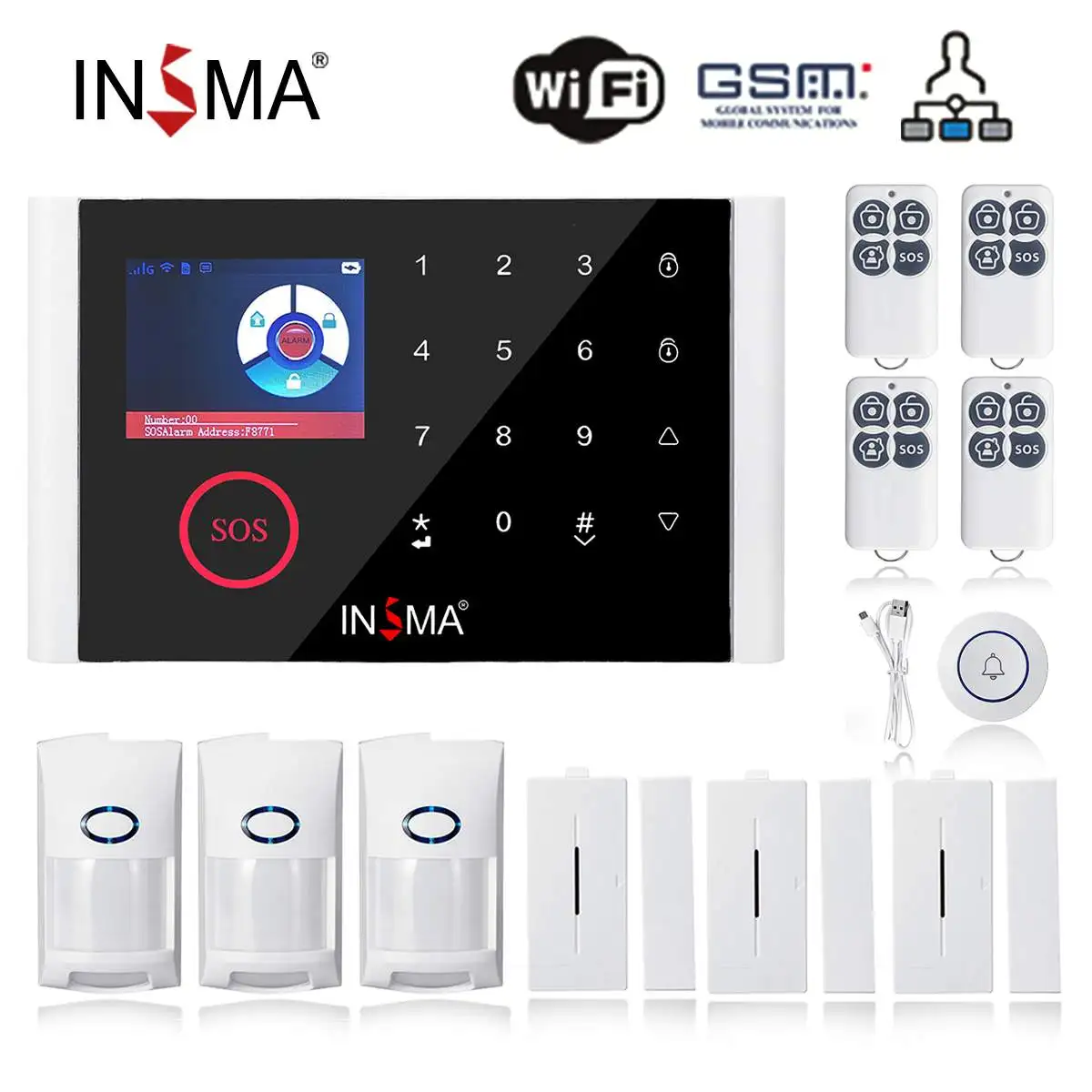 9 Languages Wireless Home GSM Security Alarm System DIY Kit APP Control With Motion Detector Sensor Burglar Alarm System set
9 Languages Wireless Home GSM Security Alarm System DIY Kit APP Control With Motion Detector Sensor Burglar Alarm System set