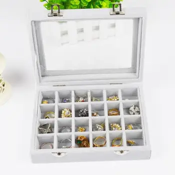 12/24 grids Stand Ring Earring Tray Jewellery Box Velvet Display Holder Organizer Wood Glass Case For Earring Jewellery
12/24 grids Stand Ring Earring Tray Jewellery Box Velvet Display Holder Organizer Wood Glass Case For Earring Jewellery
