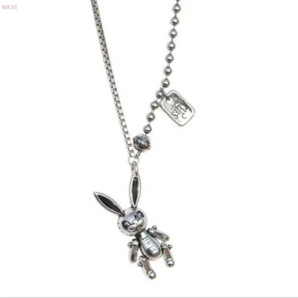 S925 pure silver Rabbit Movable Pendant Necklace and clavicle chain Thai silver Retro Bracelet for women
S925 pure silver Rabbit Movable Pendant Necklace and clavicle chain Thai silver Retro Bracelet for women